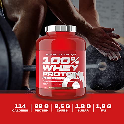 Scitec Nutrition 100% Whey Protein Professional – Enhanced with Extra Amino Acids & Digestive Enzymes – Gluten-Free – Palm Oil Free, 2.35 kg, Peanut Butter