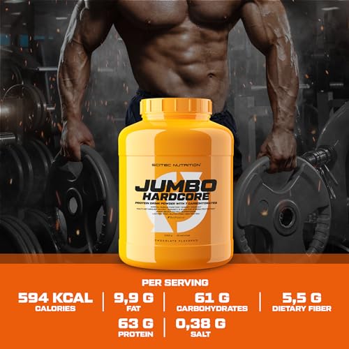 Scitec Nutrition Jumbo Hardcore, High Protein Weight Gainer with Amino Select Matrix, Superfoods, Creatine and with 7 carbohydrates, Gluten-Free and Lactose-Free, 3060 g, Chocolate - Sense42 Beauty and Health