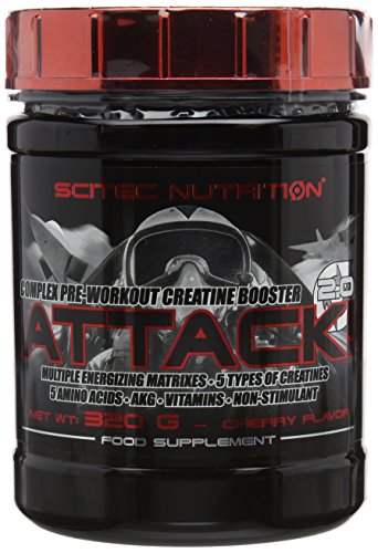 Scitec Nutritiom Attack! 2.0 Complex Pre-Workout Creatine Booster Powder - 320g, Cherry - Sense42 Beauty and Health