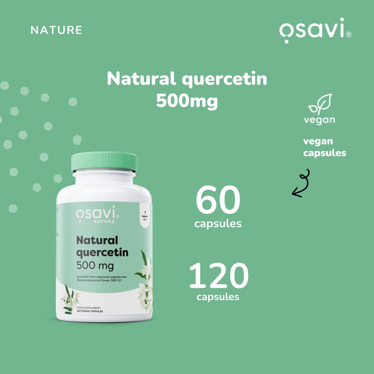 Osavi Natural Quercetin 500 mg – 60 Vegan Capsules