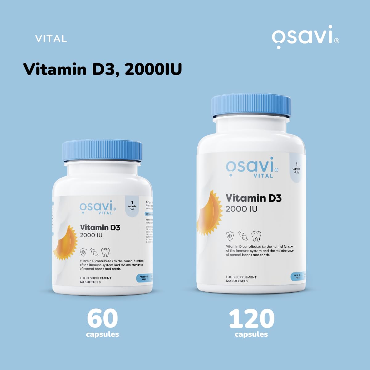 Osavi Vitamin D3 2000IU - 60 softgels