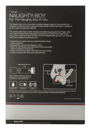 Rocks Off 7 Speed Naughty Boy Black Prostate Massager