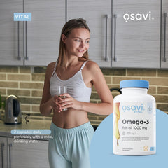 Osavi Omega–3 Fish Oil Molecularly Distilled 1000 mg – 120 Softgels | Lemon Flavor