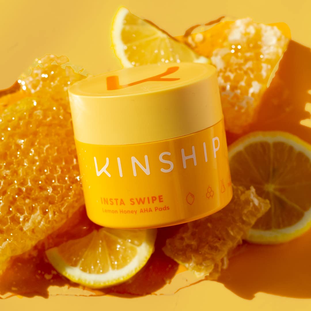 Kinship Insta Swipe Lemon Honey AHA Exfoliating Pads 45 Pads - Sense42 Beauty and Health
