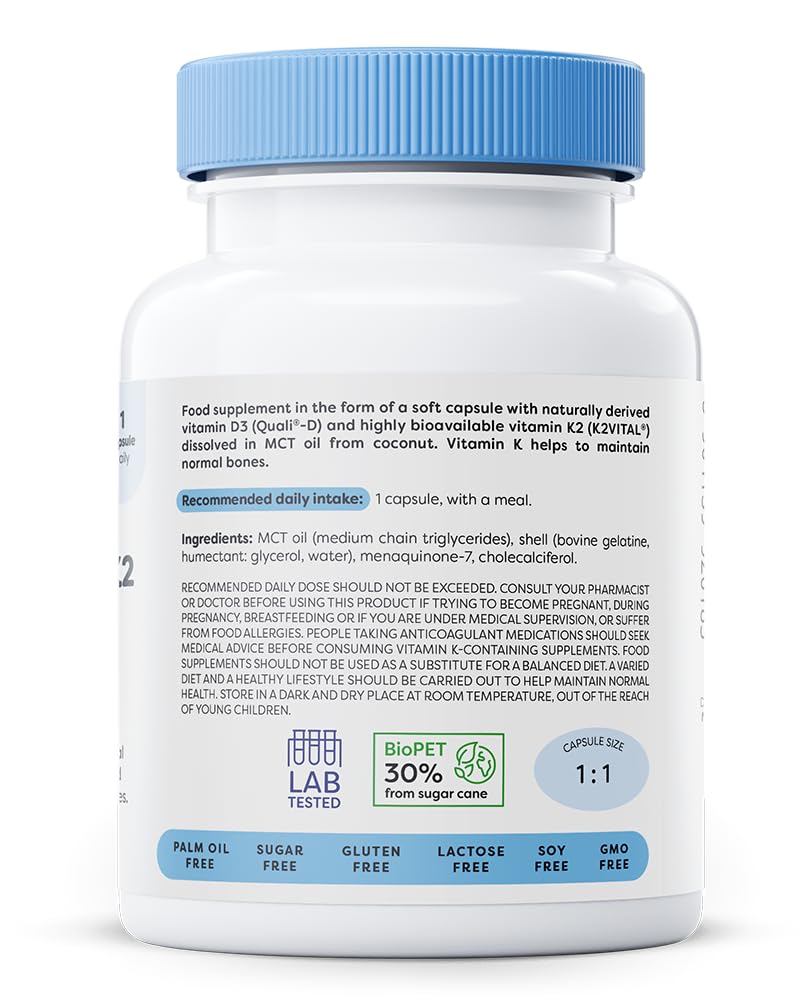 Osavi Vitamin D3 + K2, 2000IU + 100mcg - 60 softgels
