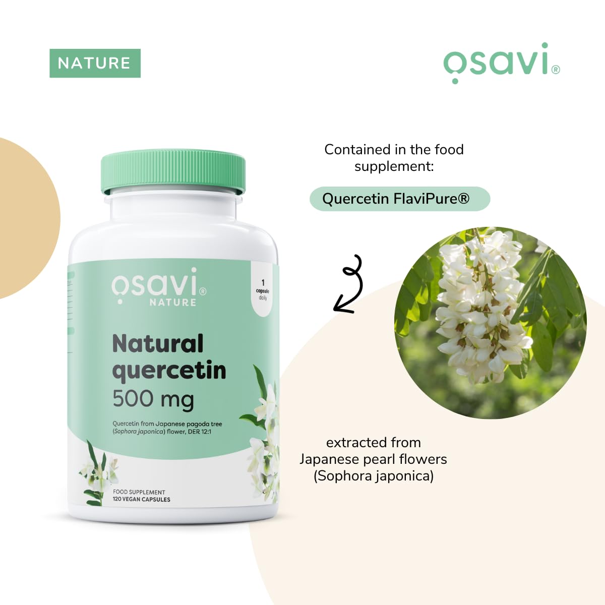 Osavi Natural Quercetin 500 mg – 60 Vegan Capsules