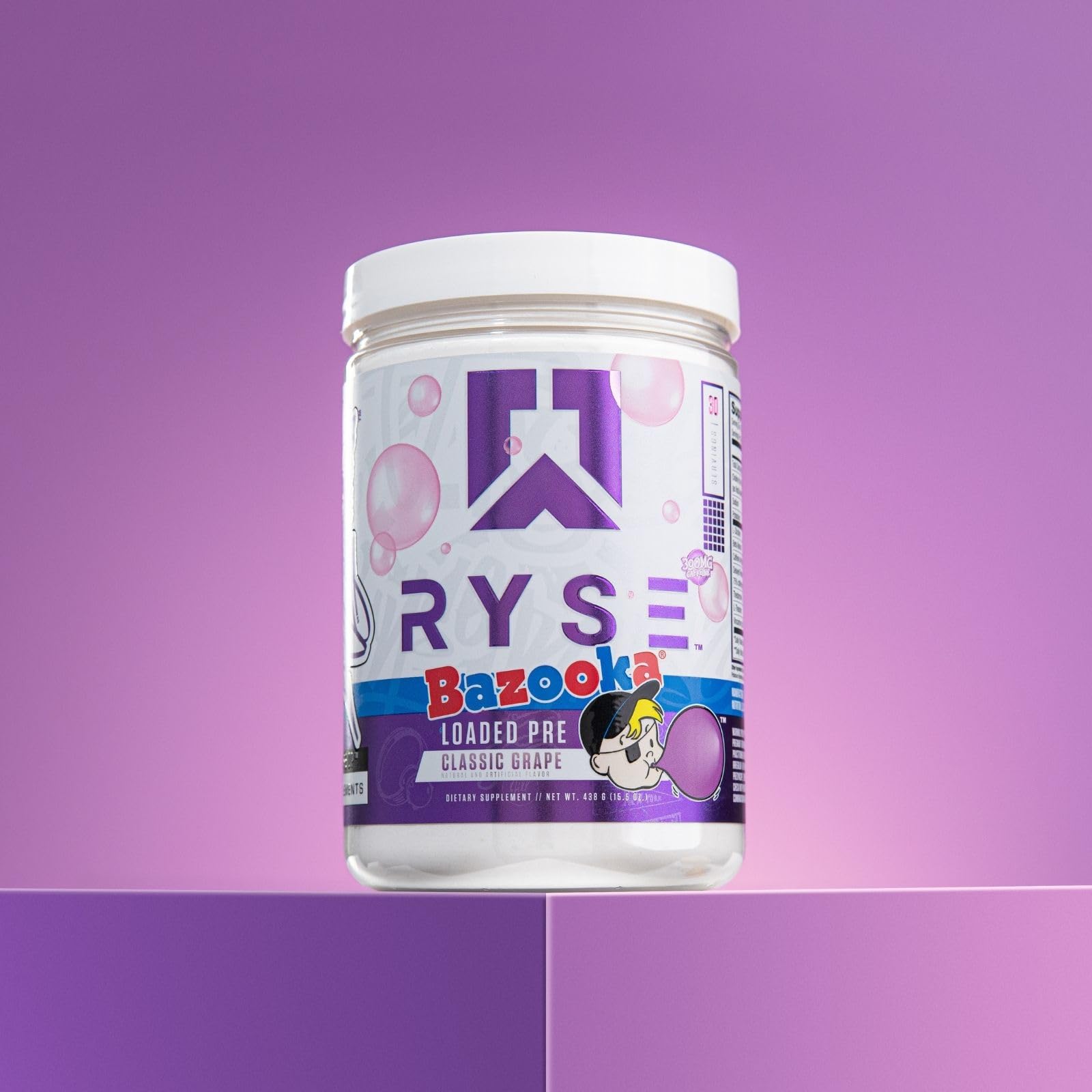 Ryse Loaded Pre, Bazooka Classic Grape - 438g - Sense42 Beauty and Health