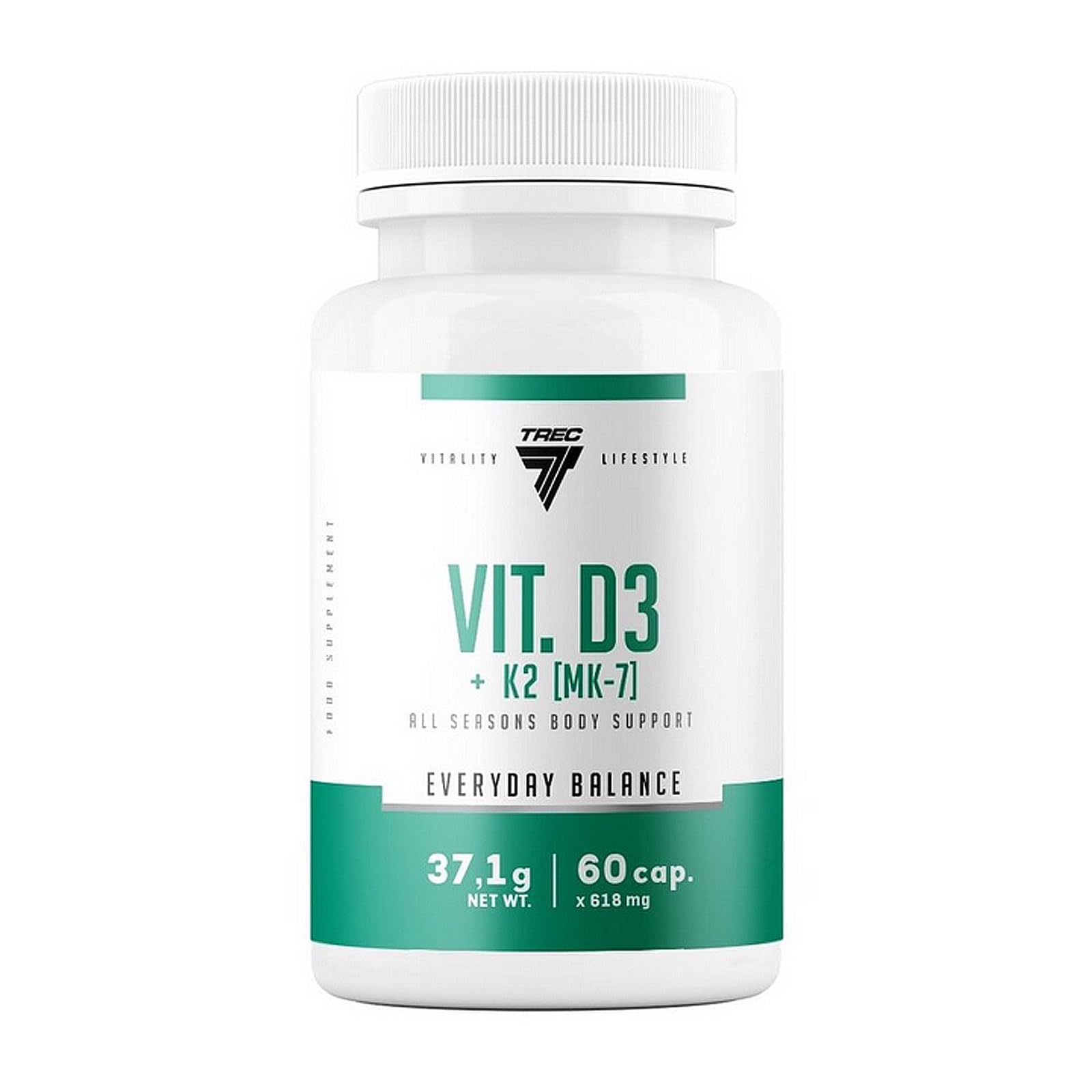 Trec Nutrition Vit D3 + K2 MK-7 - 60 caps - Sense42 Beauty and Health