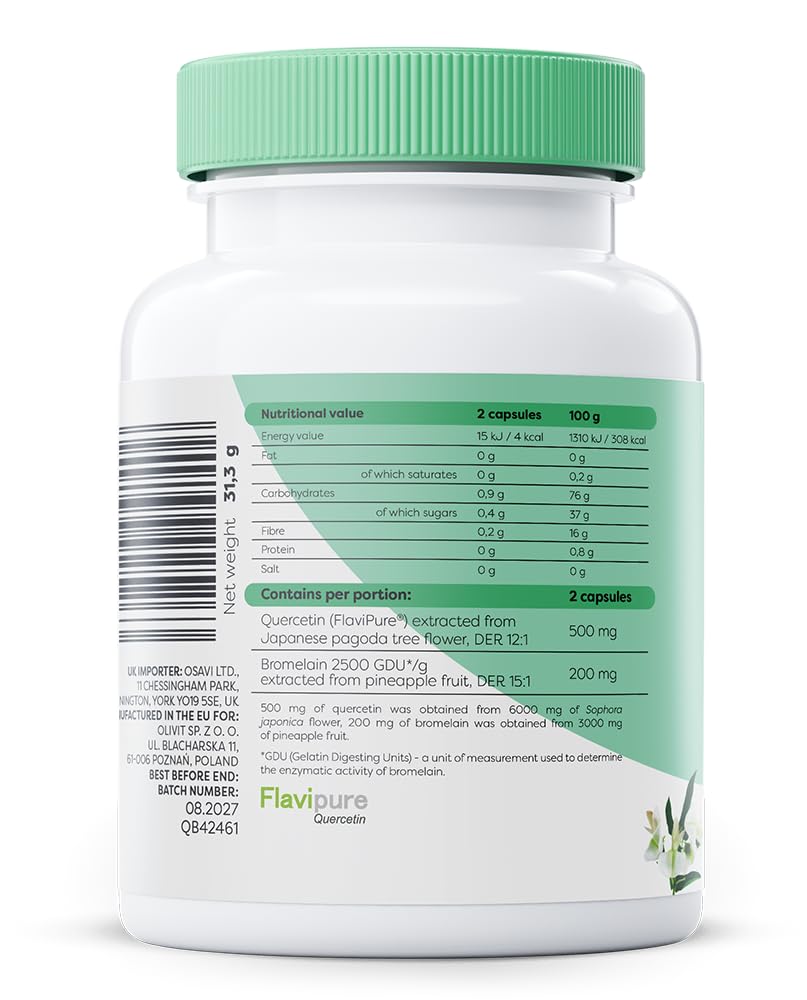 Osavi Quercetin with Bromelain – 60 Vegan Capsules
