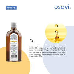 Osavi Norwegian Cod Liver Oil Kids 500mg Omega 3 (Lemon) - 500 ml.