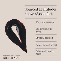 KIKI Health - Himalayan Shilajit, 100% Pure Resin - A Rich Blend of 85+ Trace Minerals, Humic and Fulvic Acids - Supports Energy Levels, Immune Function, and Vitality - 30g - Sense42 Beauty and Health