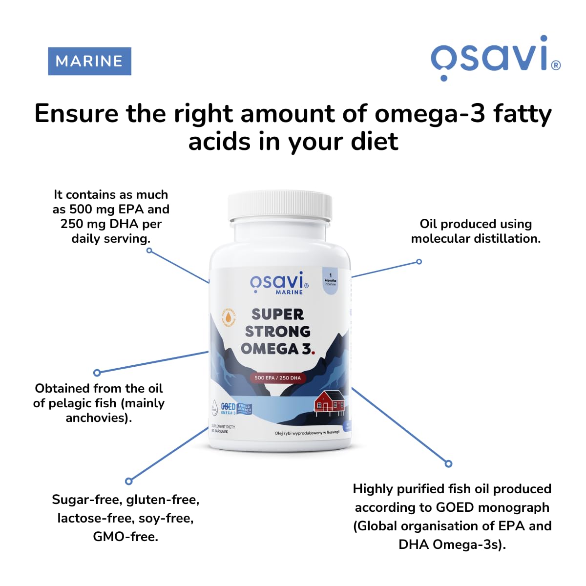 Osavi Super Strong Omega-3 500 EPA / 250 DHA - 60 Softgels