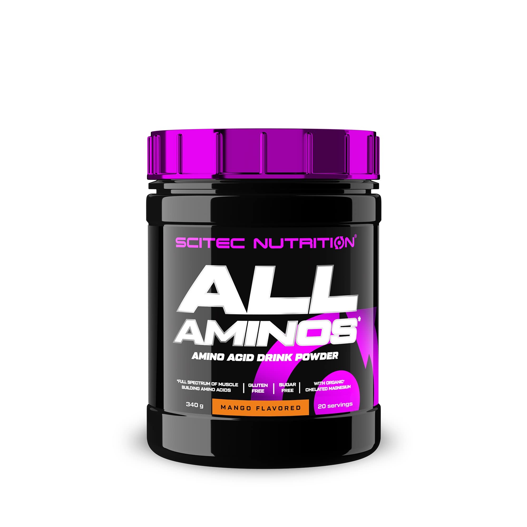 Scitec Nutrition All Aminos – Essential Amino Acids – with Magnesium – Gluten-Free, Sugar-Free – Ideal for Workouts and Recovery, 340 g, Mango - Sense42 Beauty and Health