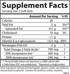 Carlson Labs The Very Finest Fish Oil - 700mg Omega-3s - Natural Orange - 120 + 30 softgels
