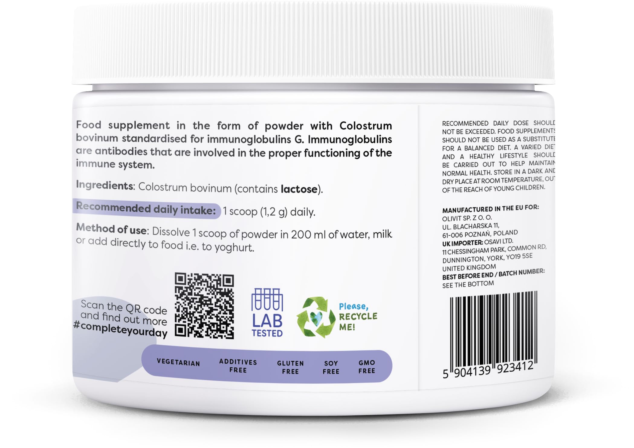 Osavi Colostrum Powder 1200mg - 100g
