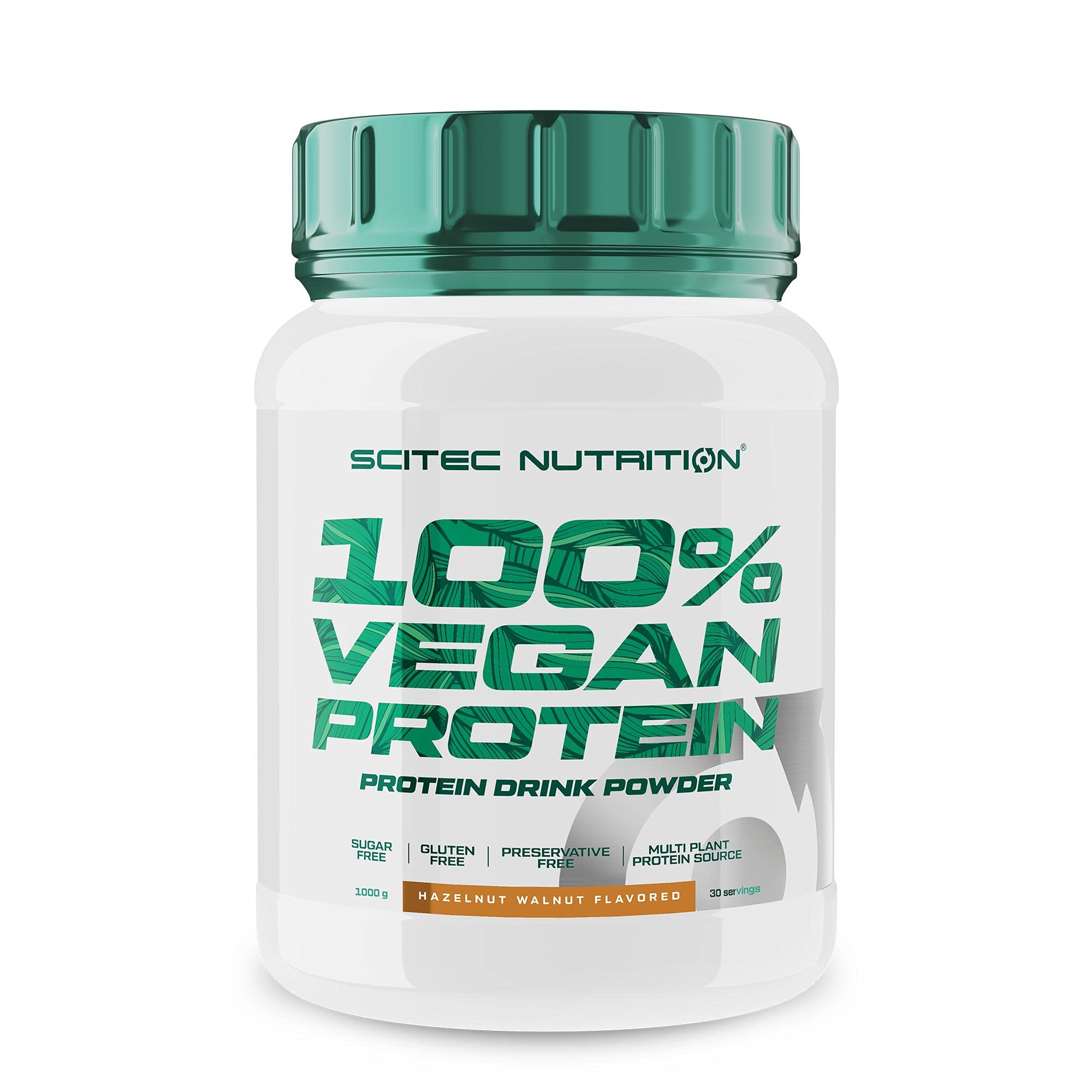 Scitec Nutrition 100% Vegan Protein – 5 Plant-Based Protein Sources – Fortified with Vitamin B12 – 33g Per Serving – Vegan, 1 kg, Hazelnut-Walnut - Sense42 Beauty and Health