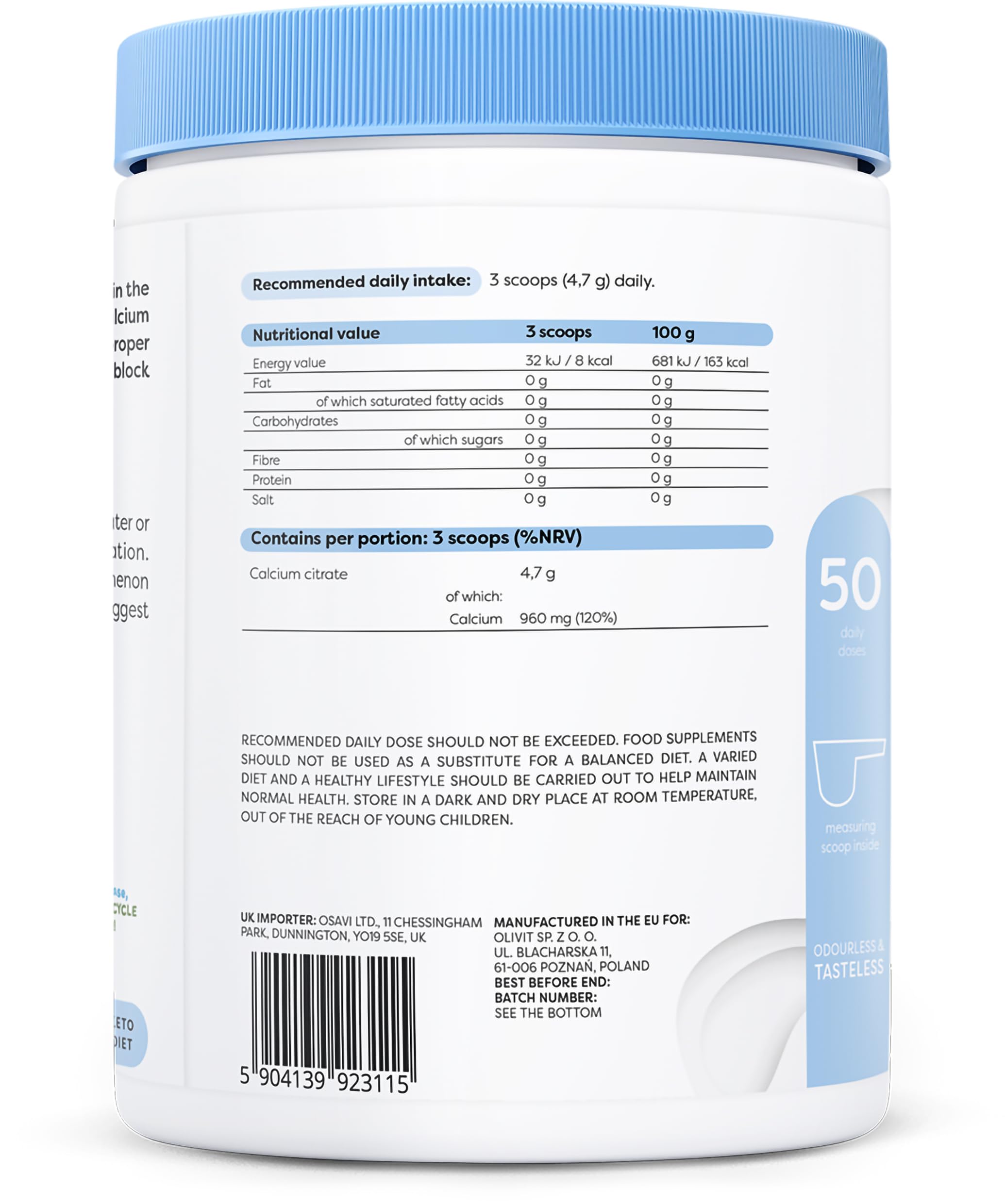 Osavi Calcium Citrate Powder - 240g