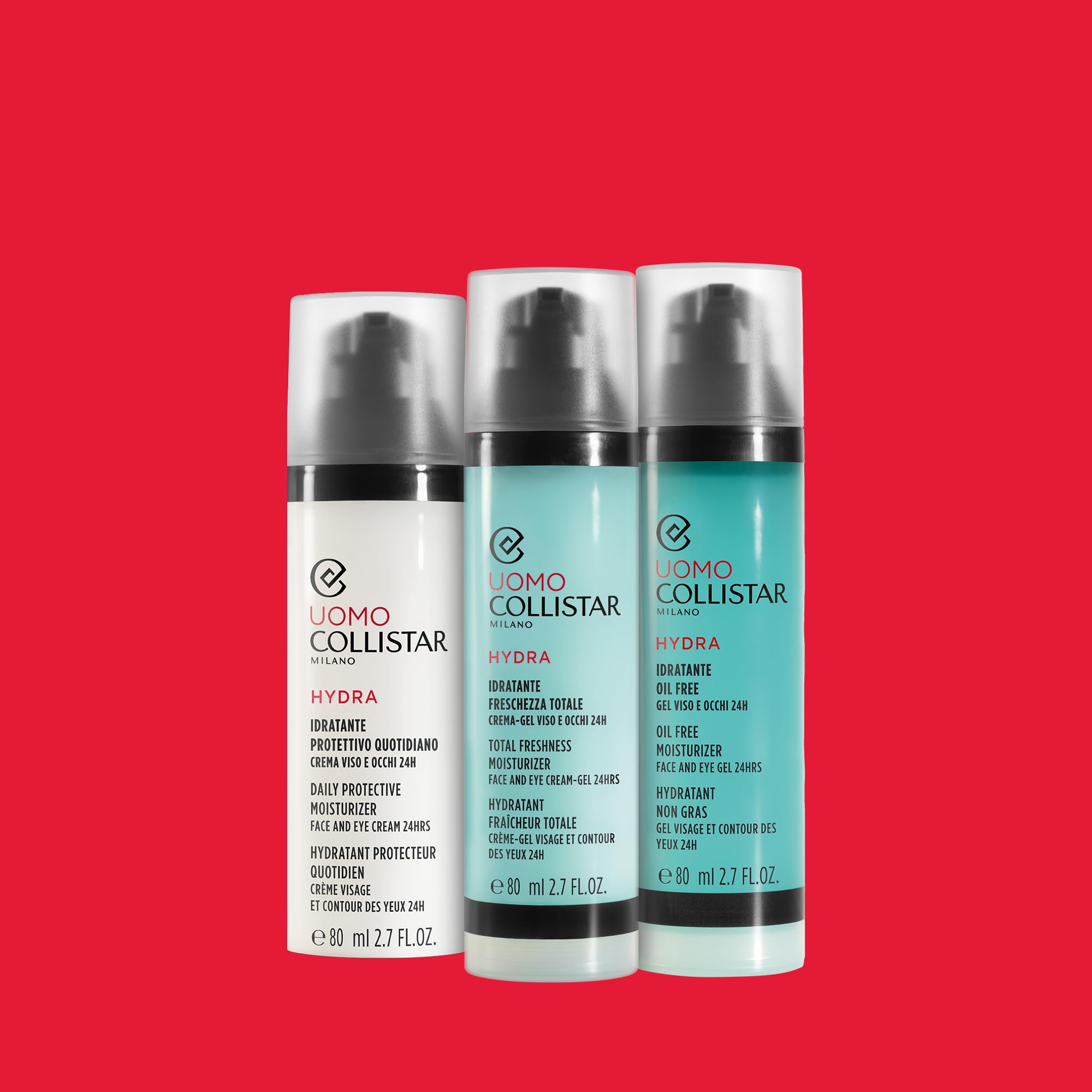 Collistar Hydra Uomo - Idratante Freschezza Totale Crema Gel Viso e Occhi, 80ml