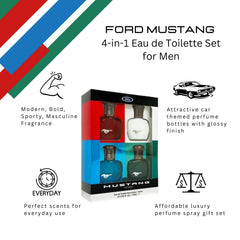 Mustang Gift Set 15ml Red EDT + 15ml White EDT + 15ml Blue EDT + 15ml Green EDT