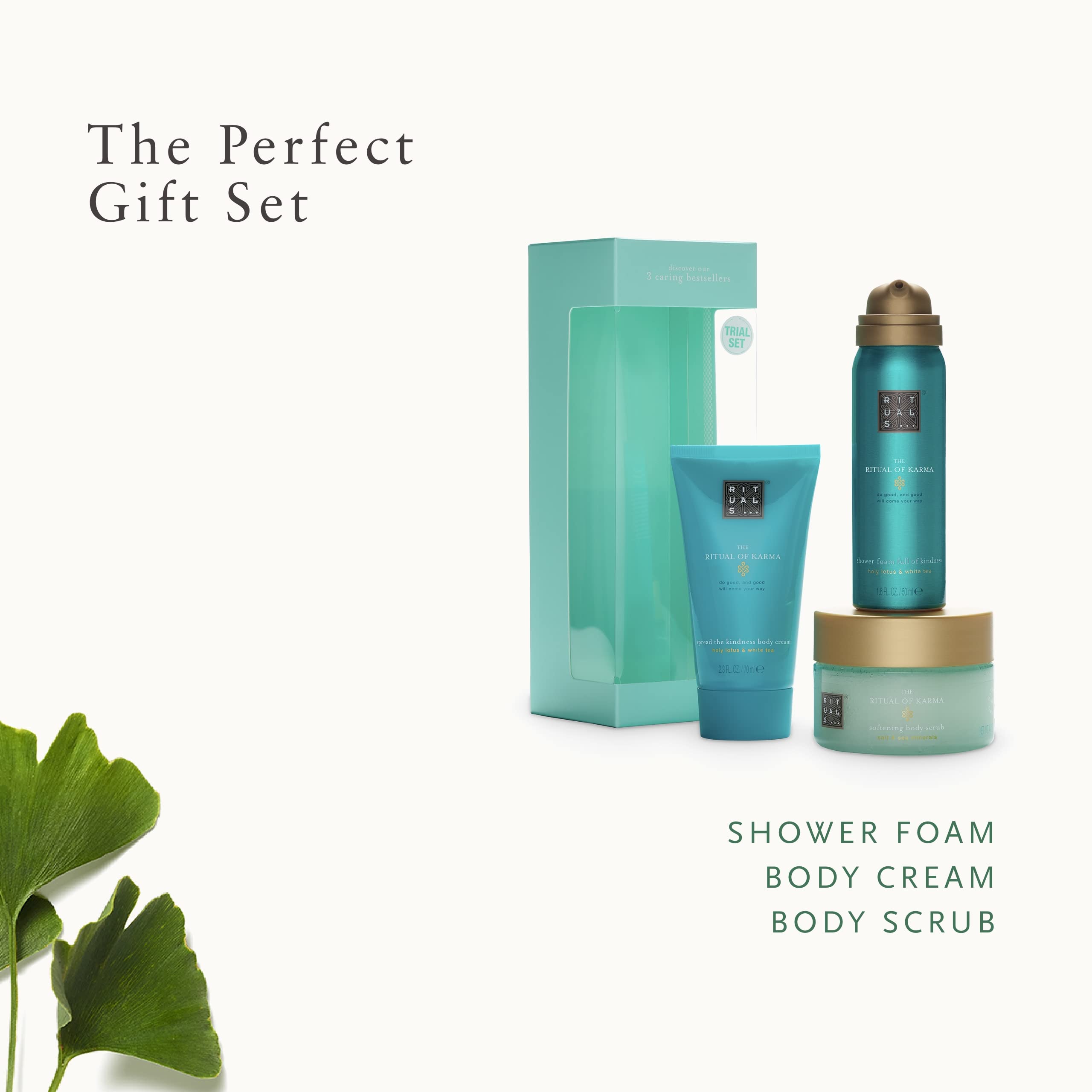 RITUALS Gift Set from The Ritual of Karma, Trial Set - with Summery Holy Lotus & White Tea - Hydrating, Cooling Properties - Sense42 Beauty and Health