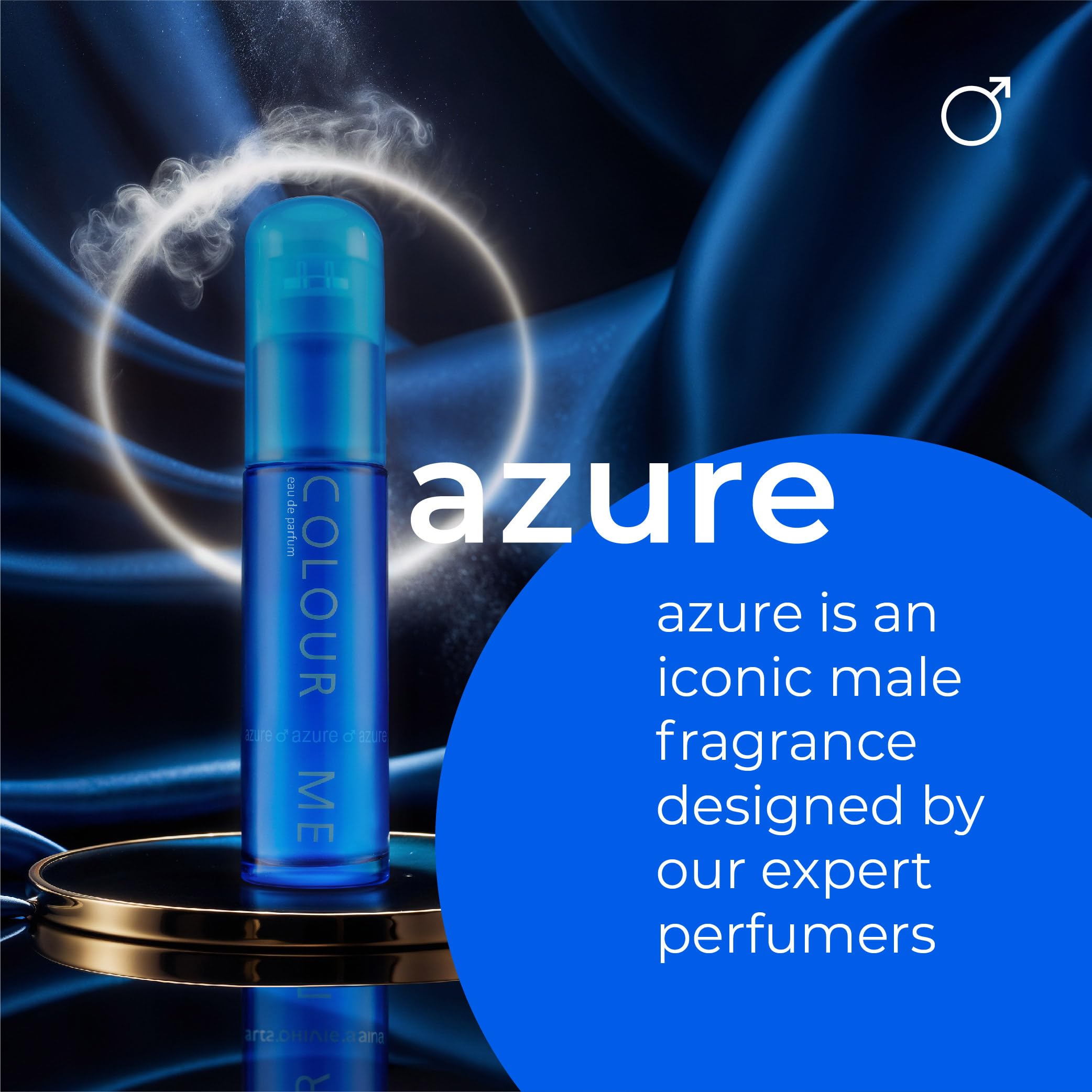 COLOUR ME Azure Perfume for Men. 50ml Eau de Parfum Men, Luxury Fragrance - Mens Aftershave, Long Lasting Fragrance for Men by Milton-Lloyd