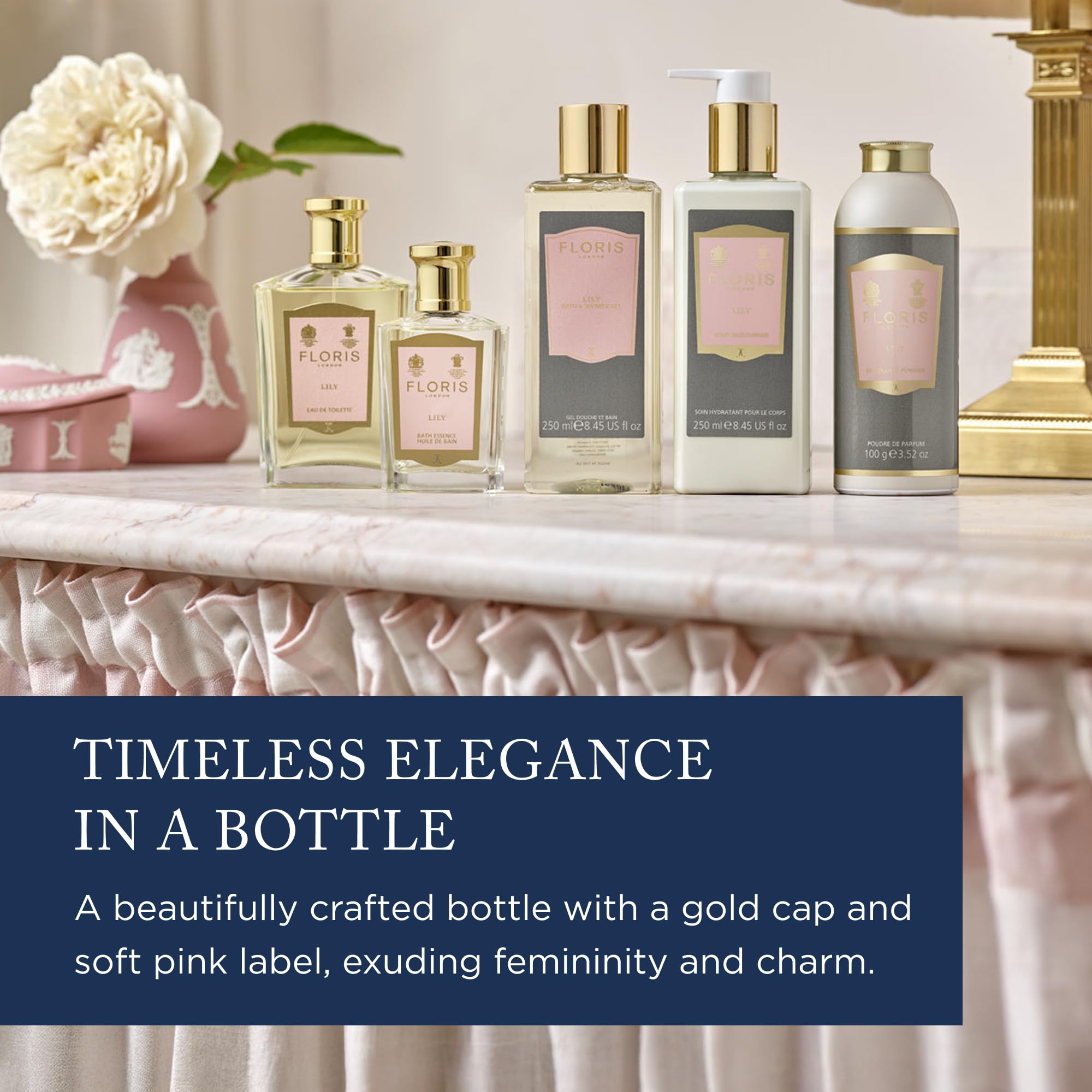 Floris London Lily Eau de Toilette (100 ml) | Enchanting & Uplifting Floral Fragrance | Delicately Enhanced with Egyptian Jasmine & Bulgarian Rose | Perfect for Everyday Wear | Fresh & Feminine Scent