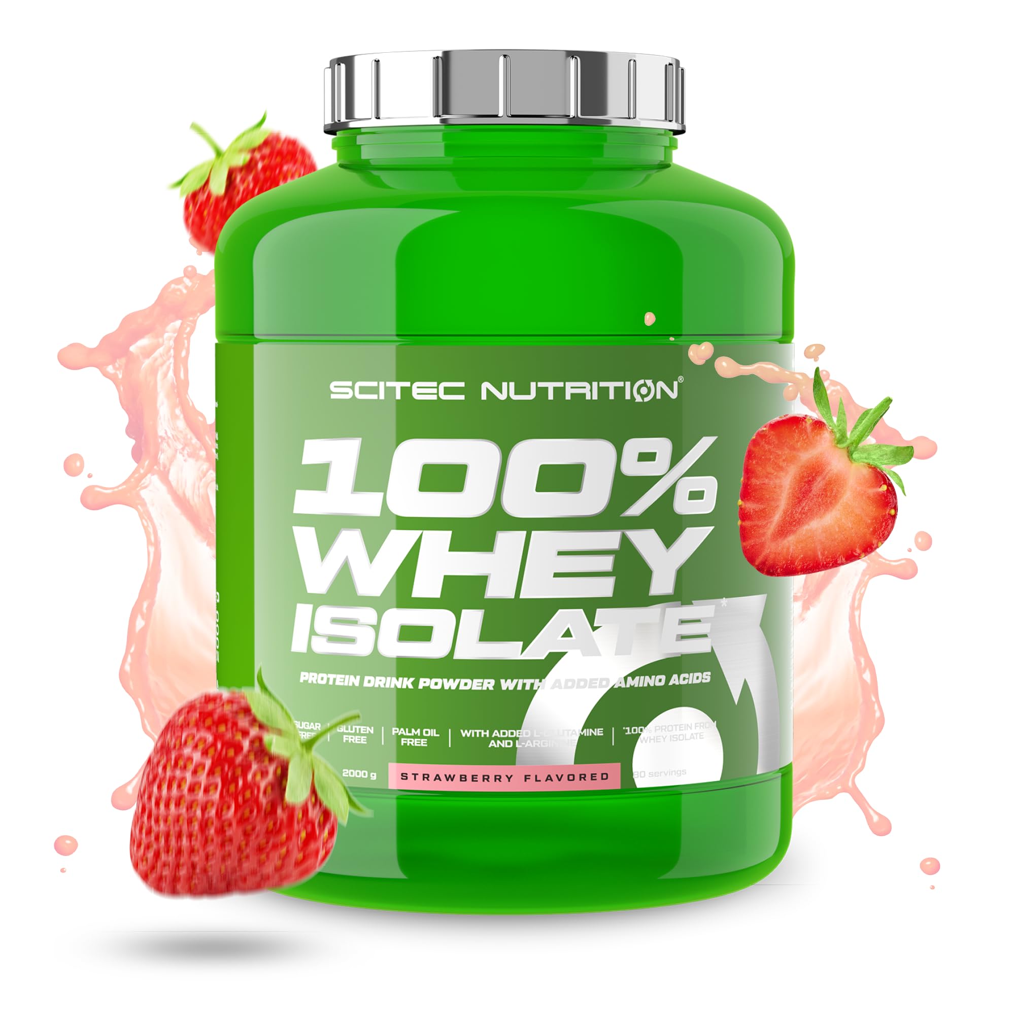 SciTec 100% Whey Isolate Strawberry - 2000g - Sense42 Beauty and Health