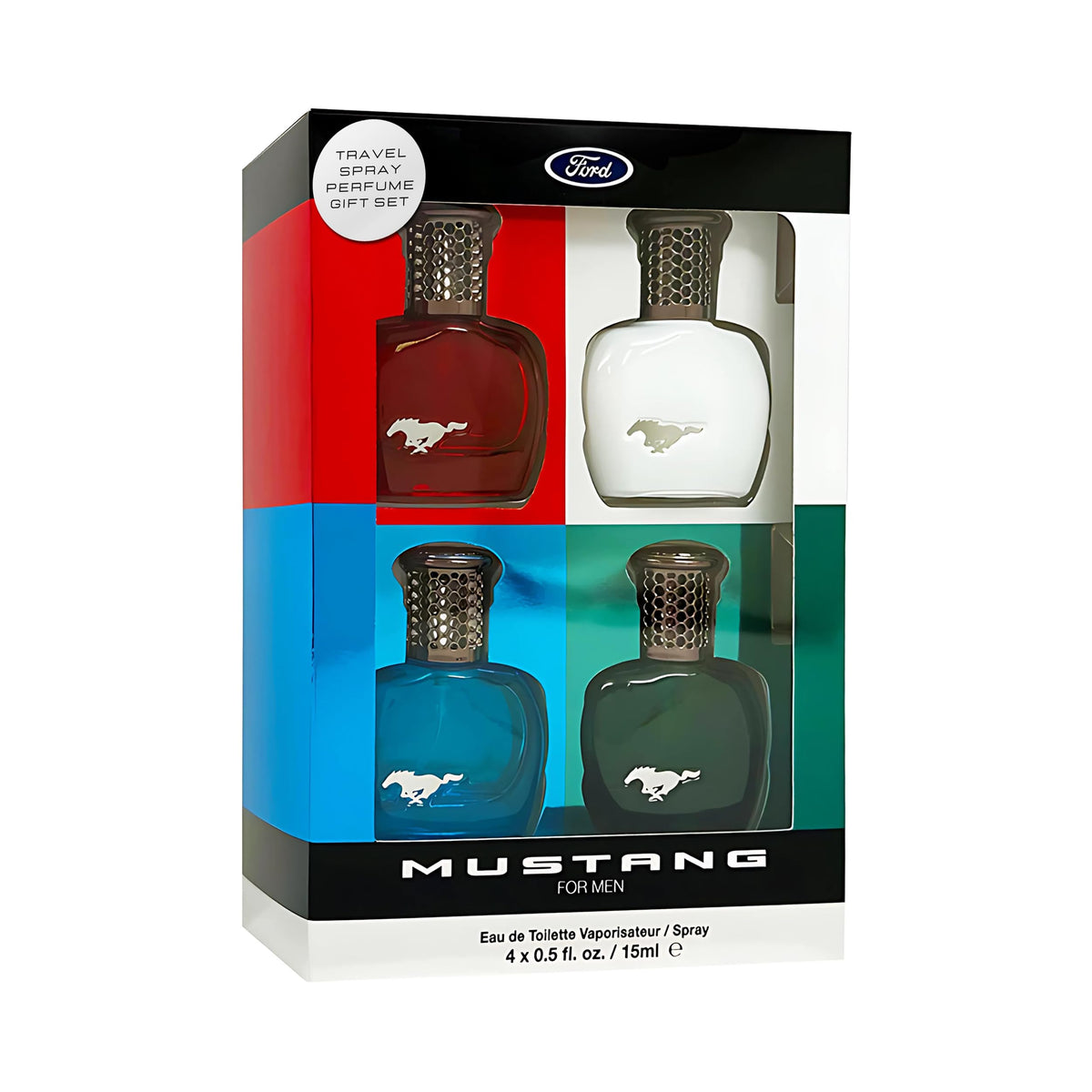 Mustang Gift Set 15ml Red EDT + 15ml White EDT + 15ml Blue EDT + 15ml Green EDT