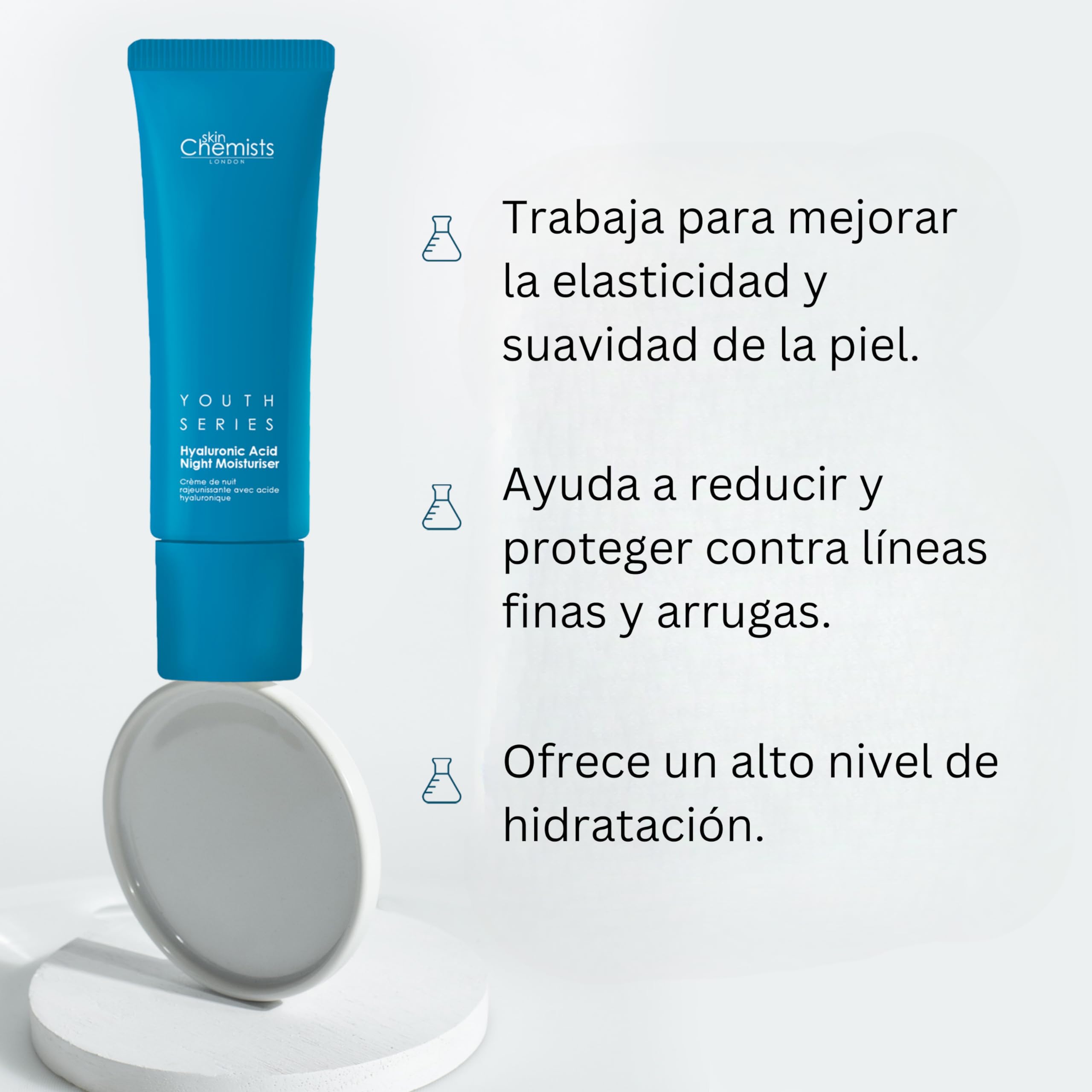 Skin Chemists Anti Ageing Hyaluronic Acid 1% Night Cream | Protects against fine lines and wrinkles | 50ml - Sense42 Beauty and Health