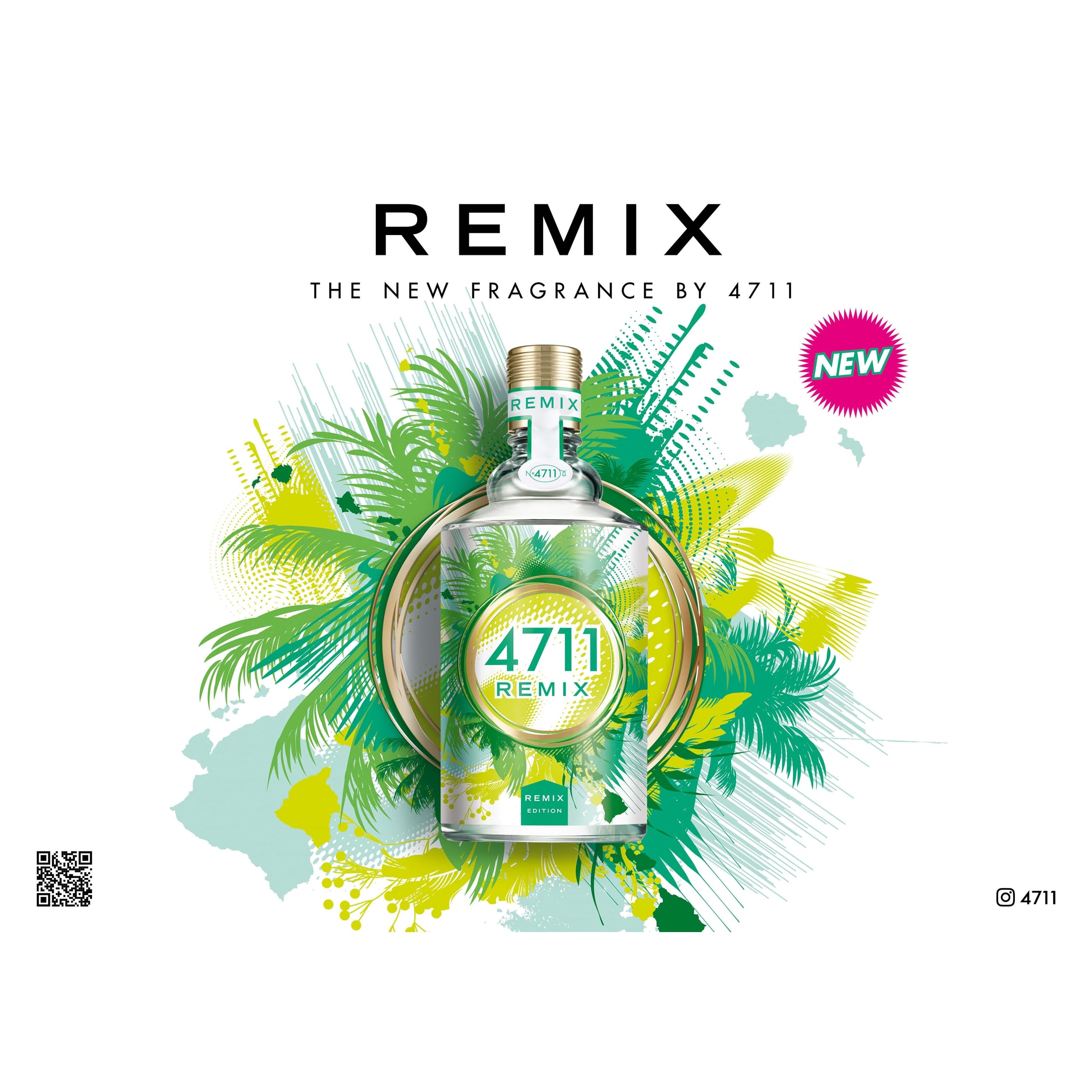 4711 REMIX Green Oasis Eau de Cologne for Women 100ml - Fresh, Invigorating Fragrance with Lush Green Notes
