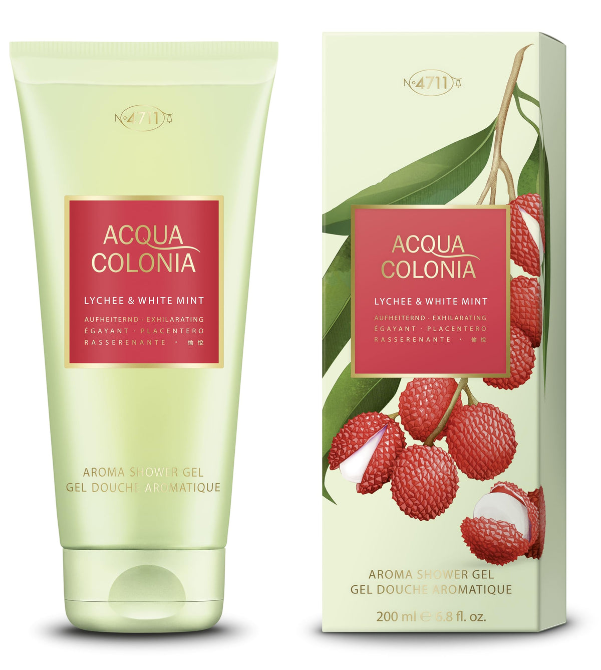 4711 Acqua Colonia Lychee and White Mint by Muelhens for Unisex - 6.8 oz Shower Gel - Sense42 Beauty and Health