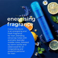 COLOUR ME Azure Perfume for Men. 50ml Eau de Parfum Men, Luxury Fragrance - Mens Aftershave, Long Lasting Fragrance for Men by Milton-Lloyd