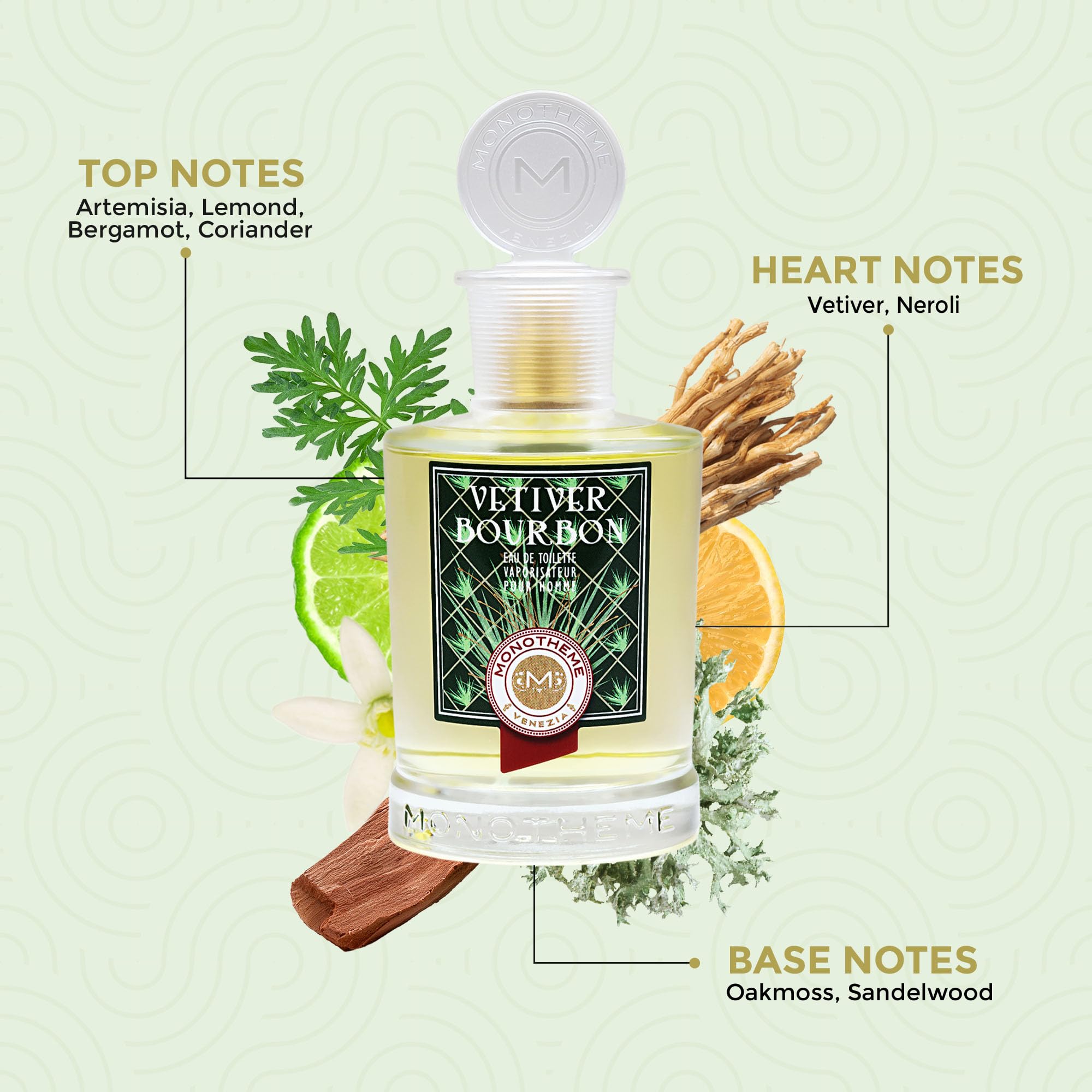 Vetiver Bourbon by Monotheme for Men - 3.4 oz EDT Spray - Sense42 Beauty and Health