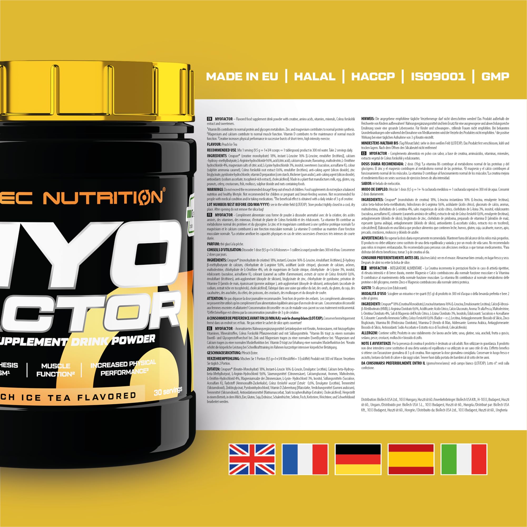 SciTec MyoFactor Peach Ice Tea - 285g - Sense42 Beauty and Health