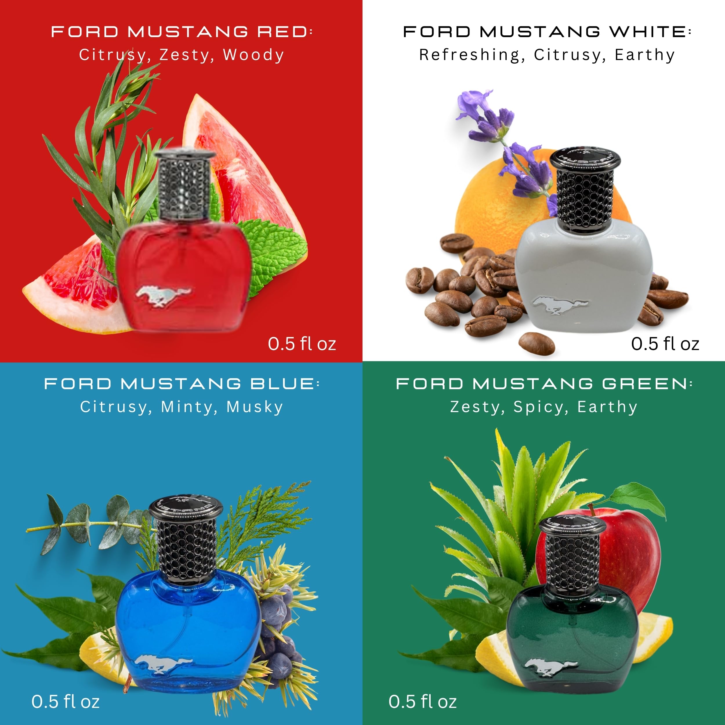 Mustang Gift Set 15ml Red EDT + 15ml White EDT + 15ml Blue EDT + 15ml Green EDT