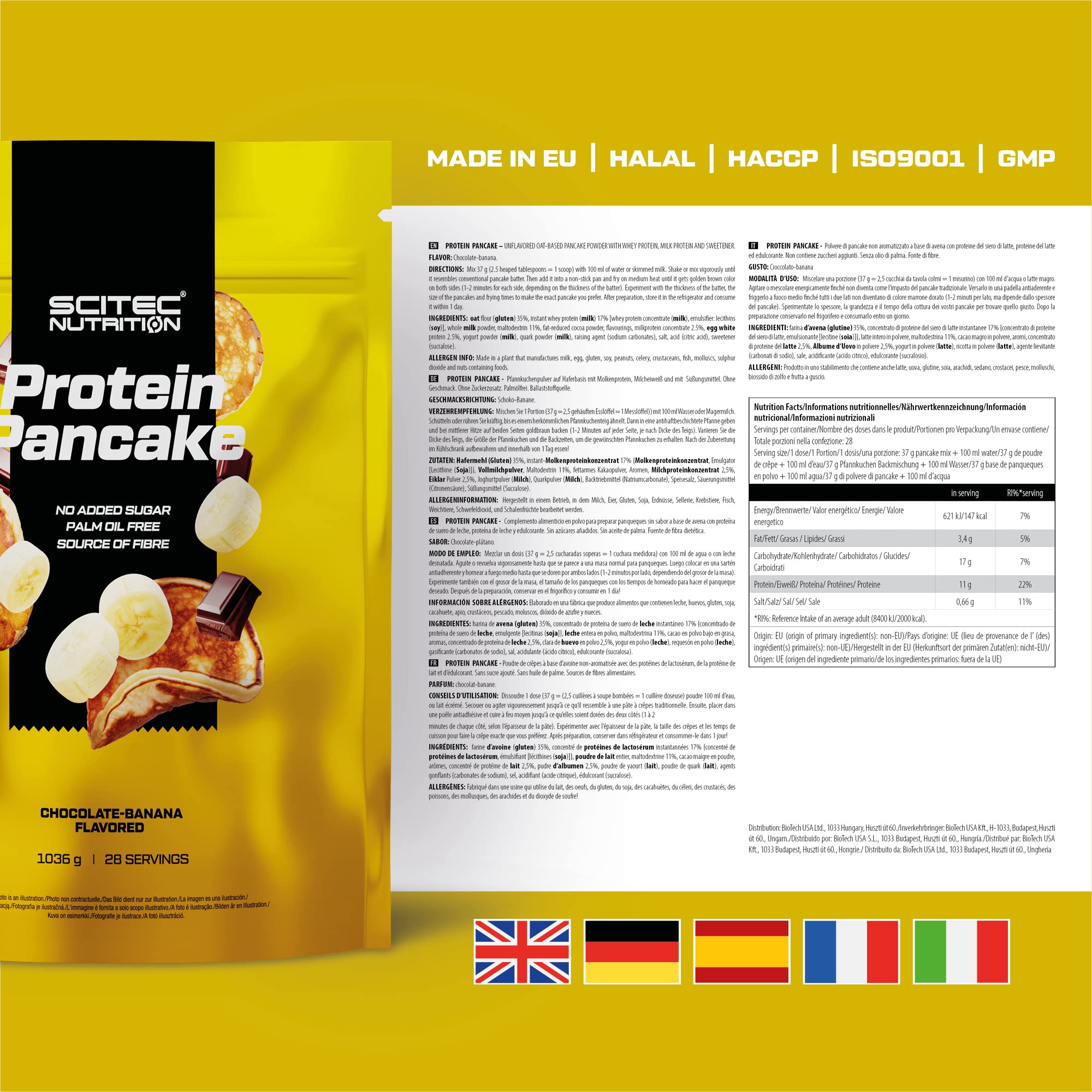 SciTec Protein Pancake Chocolate-Banana - 1036g - Sense42 Beauty and Health