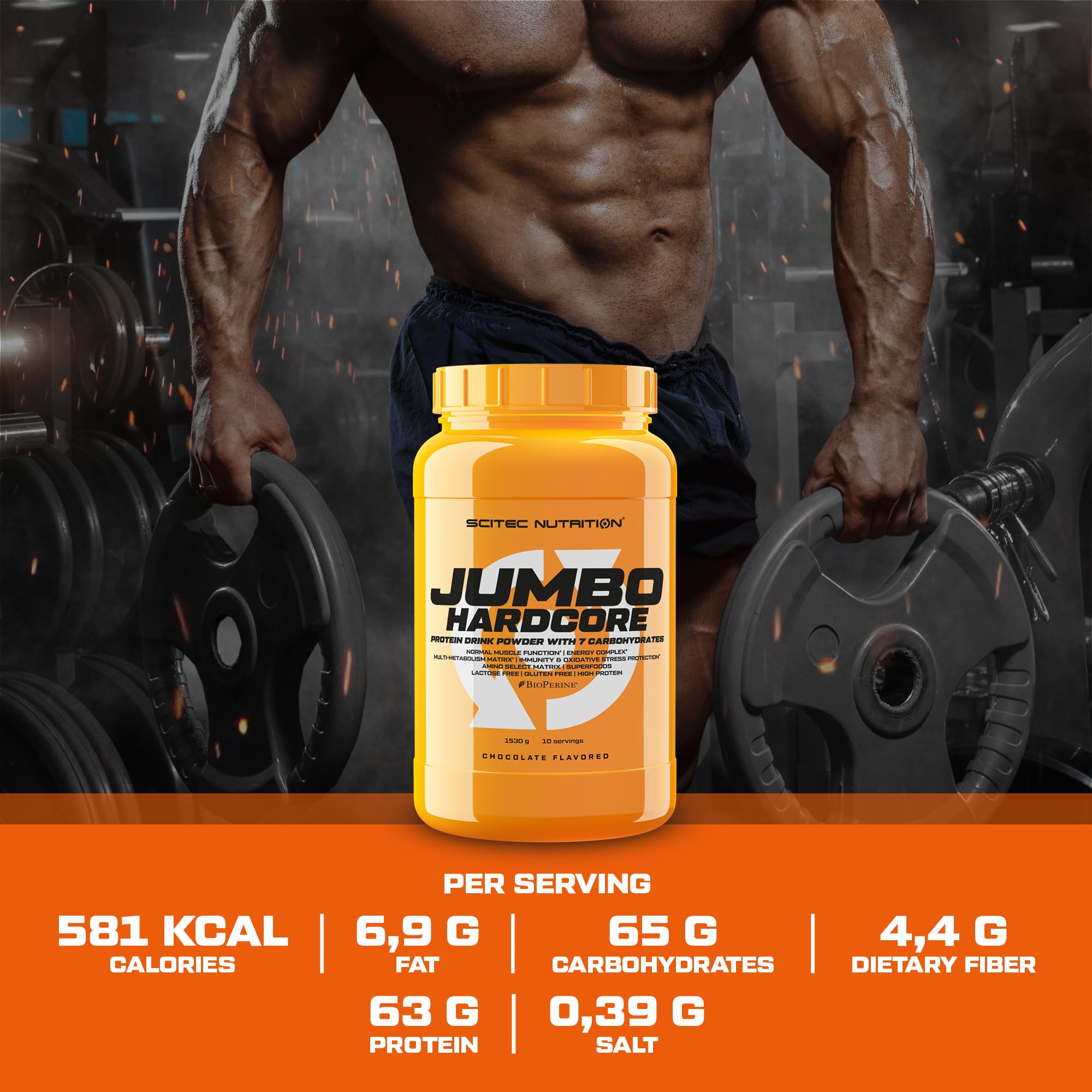 Scitec Nutrition Jumbo Hardcore, 1530 g, Banana Yogurt - Sense42 Beauty and Health