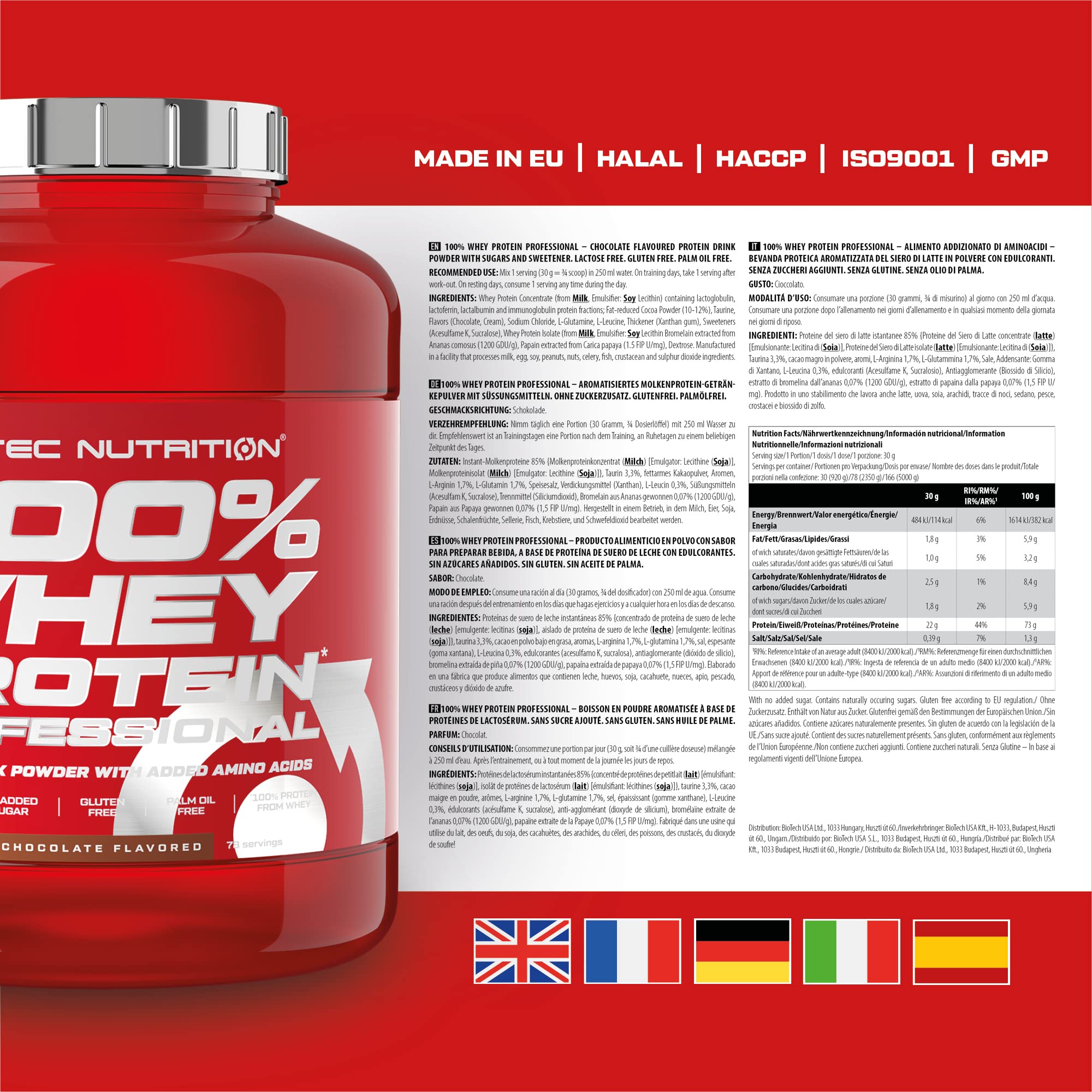 SciTec 100% Whey Protein Professional Chocolate - 2350g - Sense42 Beauty and Health