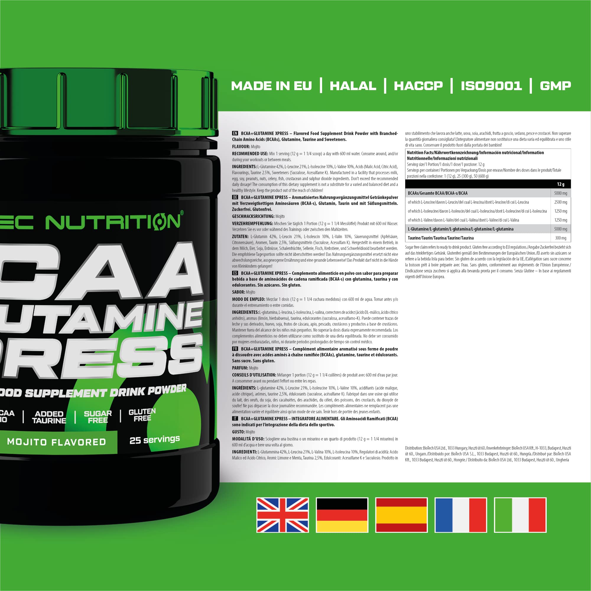 SciTec BCAA + Glutamine XPress Mojito - 300g