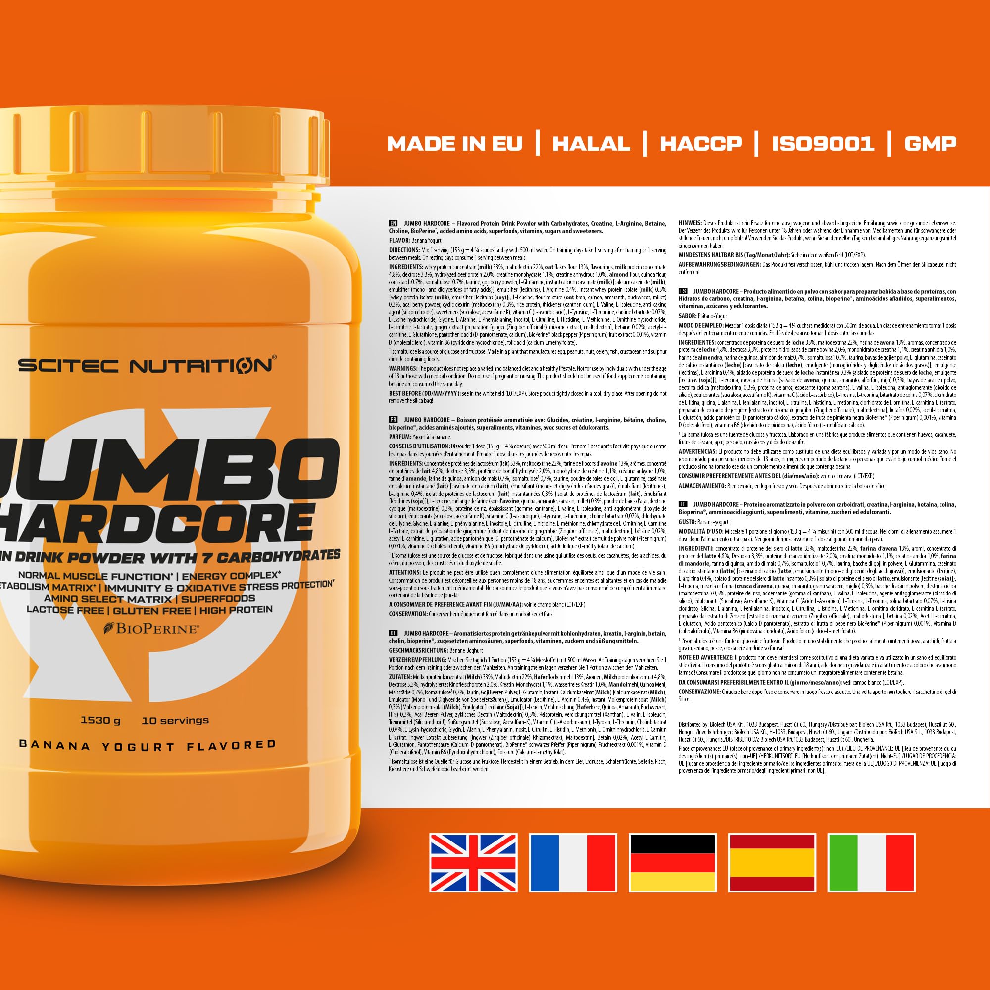 Scitec Nutrition Jumbo Hardcore, 1530 g, Banana Yogurt - Sense42 Beauty and Health