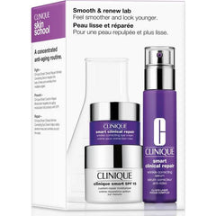 Clinique Smooth & Renew Lab Gift Set 30ml Smart Clinical Repair Wrinkle Correcting Serum + 5ml Smart Clinical Repair Wrinkle Correcting Eye Cream + 15ml Smart Custom-Repair Moisturizer SPF15