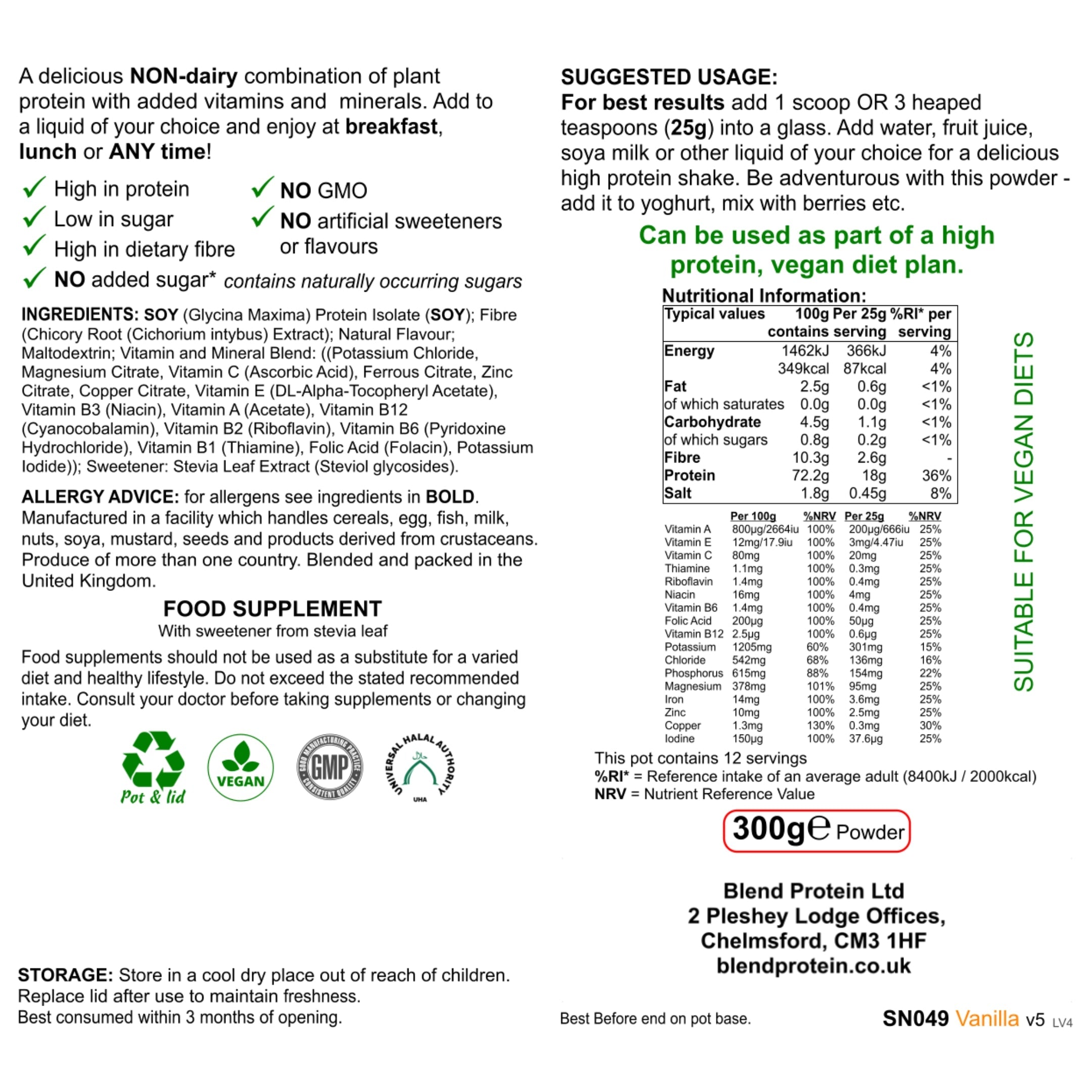 Slim Protein Mealshake - Vanilla Flavour
