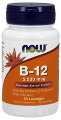 Vitamin B-12 with Folic Acid, 5000mcg - 60 lozenges - Sense42 Beauty and Health