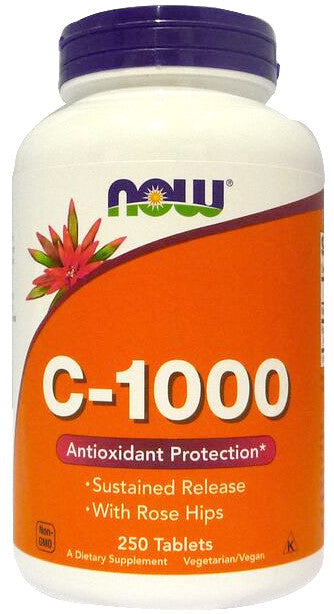 Vitamin C-1000 with Rose Hips - Sustained Release - 250 tablets - Sense42 Beauty and Health