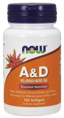 Vitamin A & D, 10000/400 IU - 100 softgels - Sense42 Beauty and Health