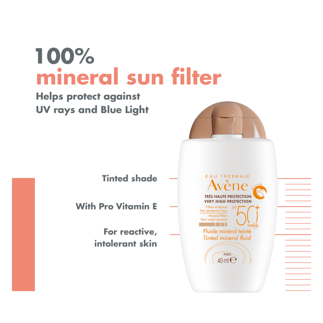 Avene Tinted Mineral Fluid SPF50+ 40ml - Sense42 Beauty and Health