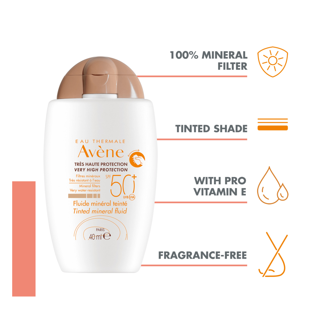 Avene Tinted Mineral Fluid SPF50+ 40ml - Sense42 Beauty and Health