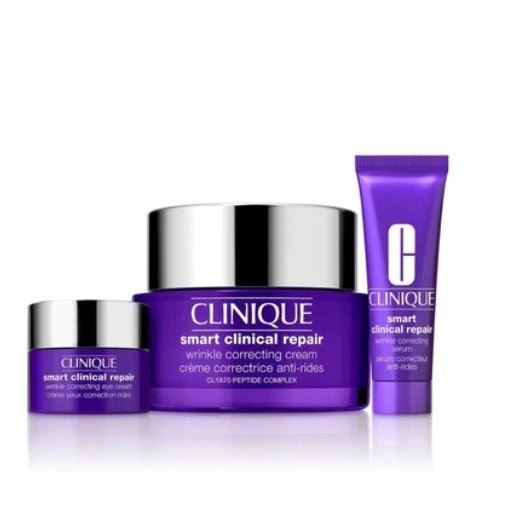 Clinique Smart A+ De-agers Gift Set 50ml Smart Clinical Repair Wrinkle Correcting Cream + 10ml Serum + 5ml Eye Cream
