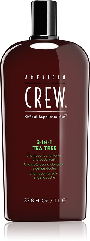 American Crew Hair & Body 3-IN-1 Tea Tree Shampoo, Conditioner and Shower Gel 1000ml - Sense42 Beauty and Health
