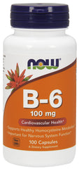 Vitamin B-6, 100mg - 100 caps - Sense42 Beauty and Health